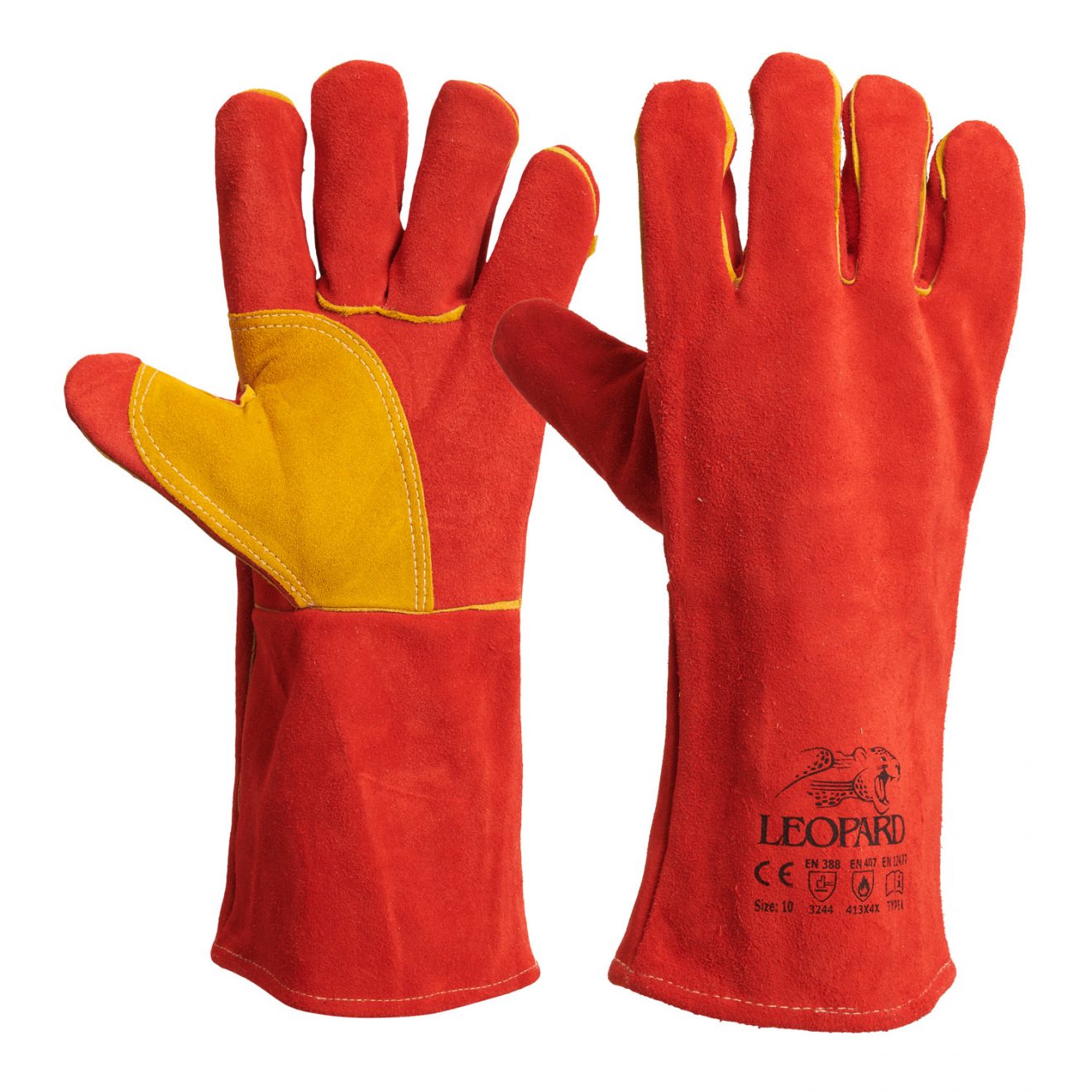 Premium Red Welder Gauntlets MHS International